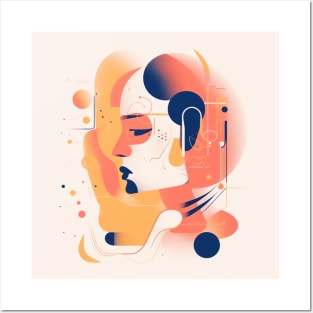 Abstract illustration of female head Posters and Art